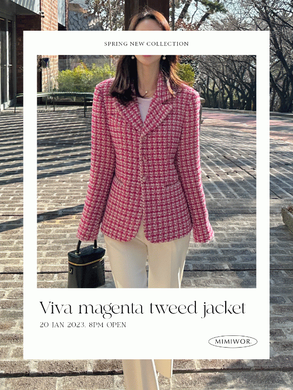 Viva magenta tweed jacket 비바 마젠타 트위드 자켓